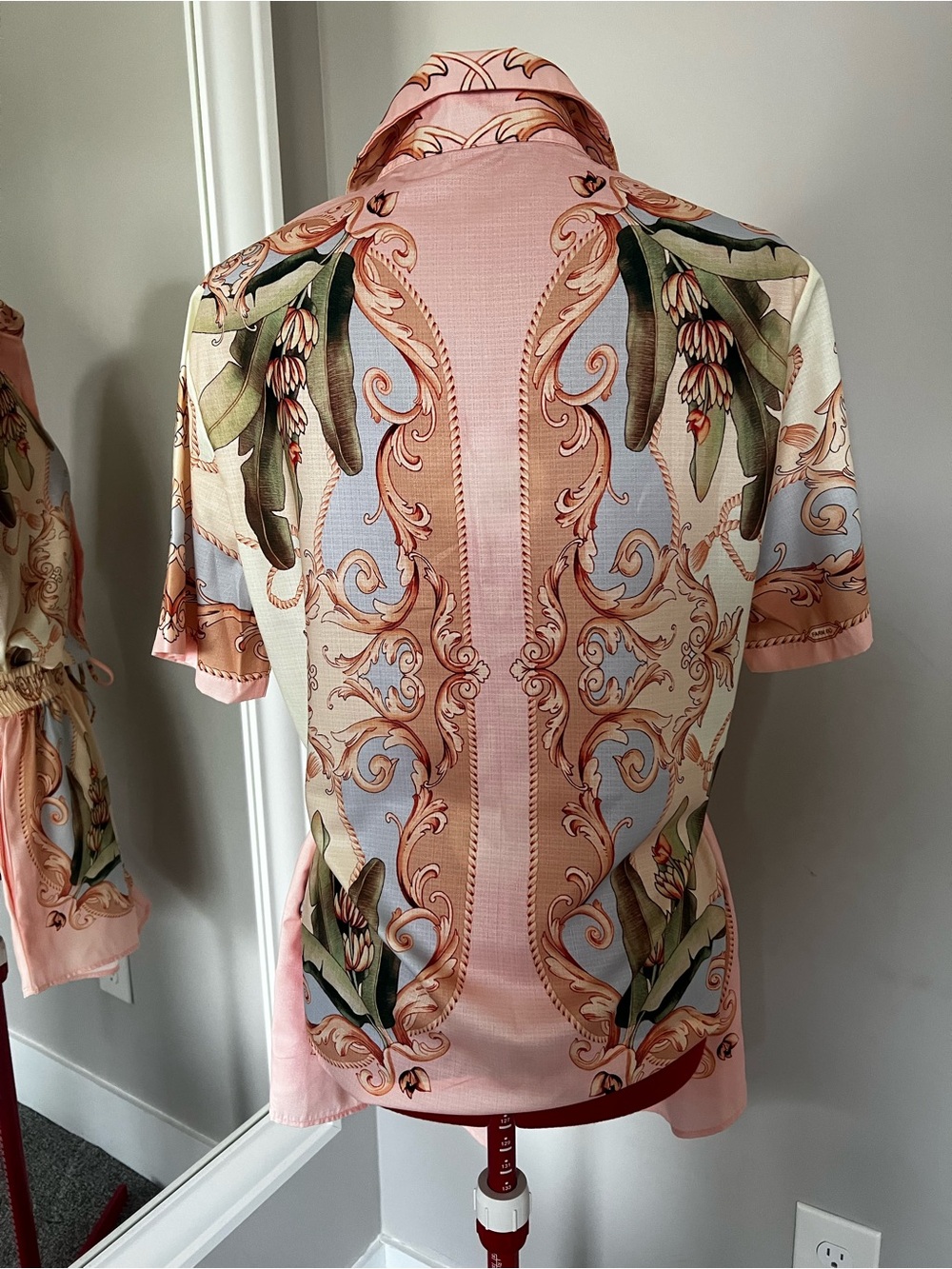 Faux FARM Rio Pink, Cream & Blue Printed Short Jumpsuit - Picture 8 of 9